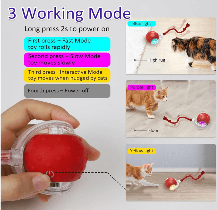 Automatic Rolling Ball Toy for Cats